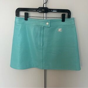 Courrèges Appliquéd cotton-blend vinyl mini skirt